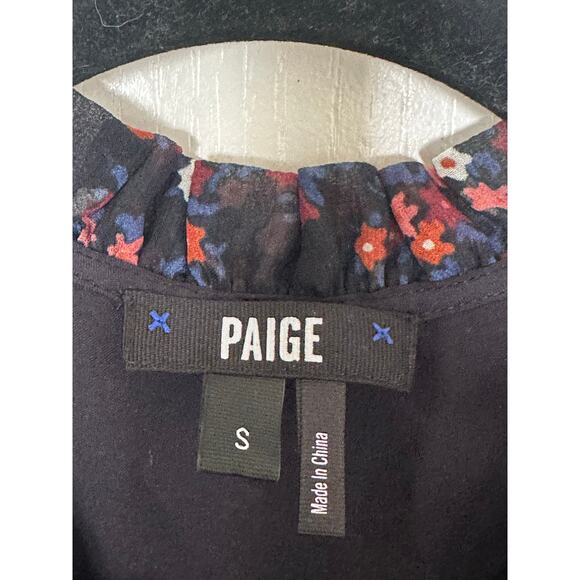 Paige Silk Dress Women’s Small Sonoma Mini Black Purple Boho Floral Bohemian - Picture 7 of 10